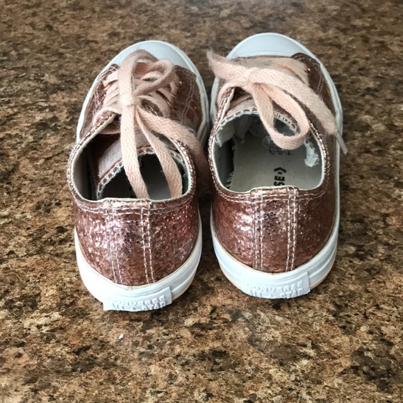 CONVERSE Pink Sparkle Glitter Girls Sneakers | 1 - Picture 4 of 12